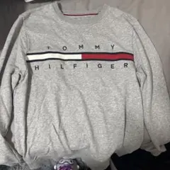 TOMMY HILFIGER グレー クルーネック トレーナー L