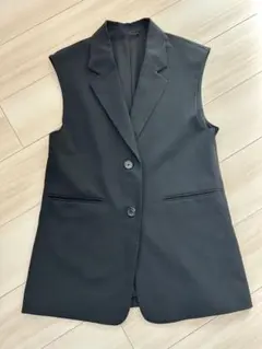 GU　オーバーサイズテーラードベスト　ジレ ブラック　S