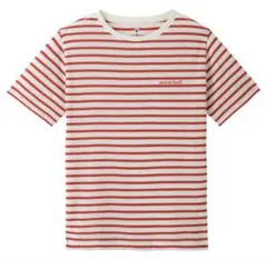 mont-bell 赤と白のストライプ Tシャツ