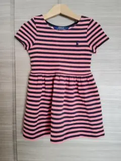 Polo Ralph Lauren ストライプ 半袖ワンピース☆3T100キッズ