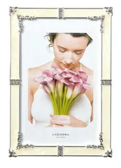 【LADONNA】シェル大理石風ビジュー付きフォトフレーム