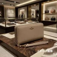 coach 長財布　ラウンドジップ　レザー　シグネチャー　学生　シンプル