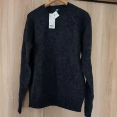 【新品未使用】ユニクロウール混紡 ダークグレー ニットセーター Lサイズ