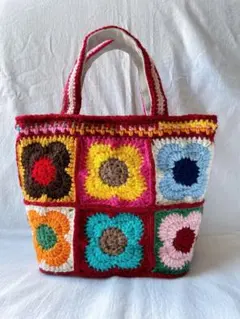 モチーフ編みトートバッグ　No.183