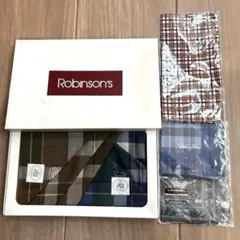 LANCEL / ROBINSONS 新品 メンズハンカチ 5枚セットまとめ売り
