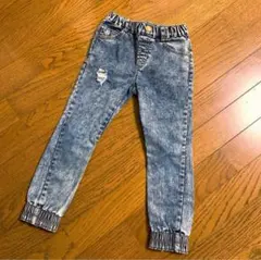 韓国 ダメージデニム ブロークンデニム 裾絞りサイズ11 100 110