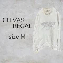 CHIVASREGAL トレーナー ロゴ 刺繍 ホワイト 白 シンプル　古着