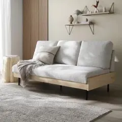 【極美品】RASIK ラシク 天然木ソファ　Lufuna 3人掛け