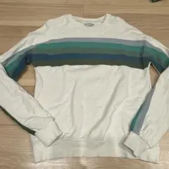 160【ザラキッズ】Zara Kids トレーナー 13/14 オフホワイト 緑