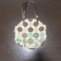 円形パッチワークトートバッグ