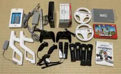 Wii 本体 ブラック フルセット ソフト付き【動作未確認・通電OK】説明必読