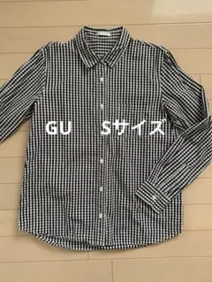 GU 長袖シャツ　ギンガムチェック　黒　Sサイズ　美品