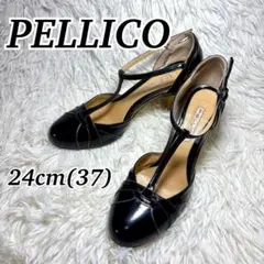 PELLICO ペリーコ Tストラップ パンプス 黒 24㎝ 37 ブラックのサムネイル