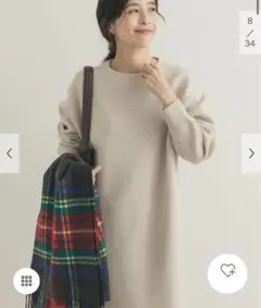 新品タグ付◆ L/BEG DOORS スウェットライクニットワンピース