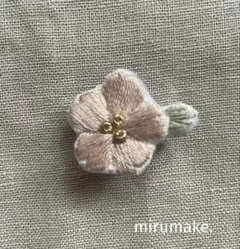 [ハンドメイド] 桜の刺繍ブローチ