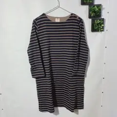 オーブ(Free size)チュニックワンピース　ボーダー　サイドポケット