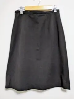 膝丈セミタイトスカート☆ブラウン サイドスリット 美脚見え♡