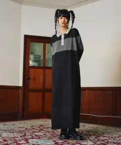 新品　ニコアンド　MODE NORM CORE ラガーマキシニットワンピース　L