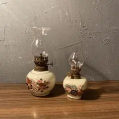 九谷焼 オイルランプ 2点セット コレクション 油灯 オブジェ