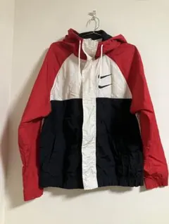 Nike フード付きナイロンジャケット S 赤/黒/白