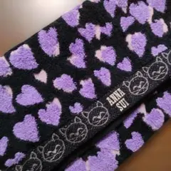 ANNA SUI ハート柄と猫 フェイスタオル