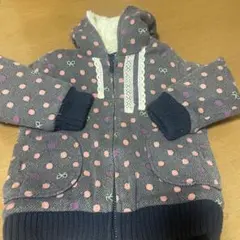 ドット柄フード付きパーカー