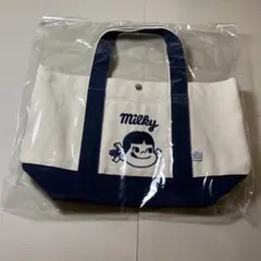 不二家 ペコちゃん 紀ノ国屋 コットンバッグ ネイビー 新品未使用