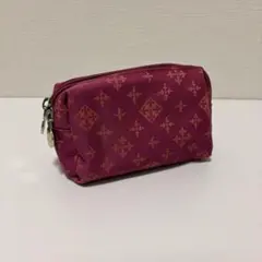 russet ラシット 総柄ポーチ ワインレッド ゴールド金具 化粧ポーチ