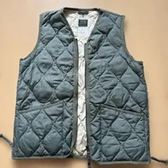 TAION Vネックジップベスト カーキ M