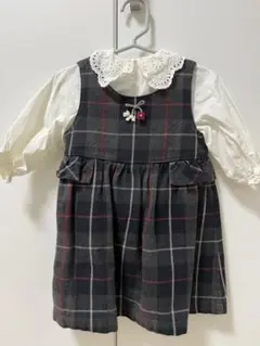 ファミリア　ワンピース　ジャンパースカート　グレー