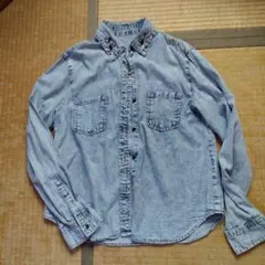 デニムブルー 長袖シャツ LL