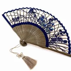 【新品】舞扇子 波模様 青×グレー グラデーション 銀彩 9.5寸 舞踊 専用箱 新品】舞扇子 波模様 青×グレー グラデーション 銀彩 9.5寸 舞踊 専用
