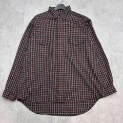 ヴィンテージシャツ　ウエスタンシャツ　古着　チェック　ブラック　レッド　XL