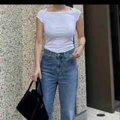 ZARA ホワイト 半袖TシャツMサイズのサムネイル