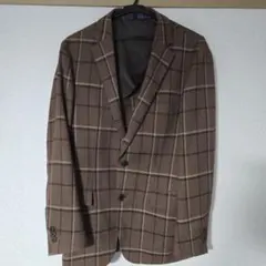 Perfect Suit Factory テーラードジャケット ブラウンチェック