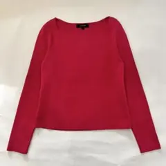 UNTITLED ピンク スクエアネック 長袖ニット アンタイトル