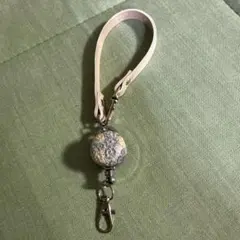 ミナペルホネン　ハギレ　リール付きキーホルダーストラップ　ハンドメイド