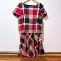 BLUE LABEL CRESTBRIDGE チェック柄半袖ワンピース 36