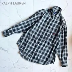 ラルフローレン ポロスポーツ【M〜L】♡チェック柄 長袖シャツ♡グリーン♡古着