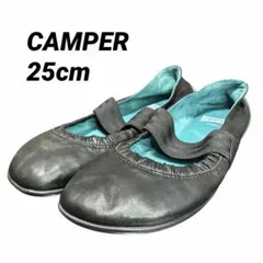 【美品】CAMPER ライトニナ 約25cmフラット 39 ブラック レザーのサムネイル