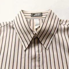 VERSACE イタリア製 ストライプ ロングスリーブシャツ 長袖 L - メルカリ