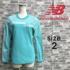 new balance golfボーダーロゴジャカード×天竺編ニットプルオーバー