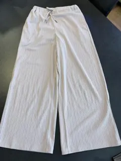 GU ストライプ ワイドパンツ