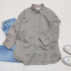 シップス エニィリネン コットン シャツ レギュラーカラー ベージュ メンズのサムネイル