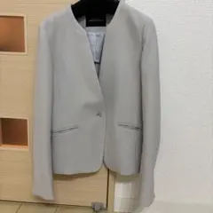 GREEN LABEL RELAXING ノーカラージャケット ライトグレー