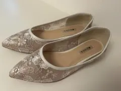 レース花柄刺繍フラットシューズ DIANA ウェディングシューズ