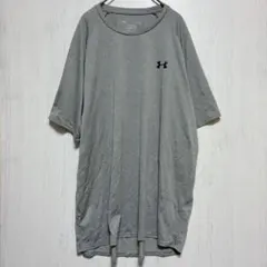 アンダーアーマー 半袖Ｔシャツ 丸首メッシュ 無地 XL 灰 合繊 スポーツ