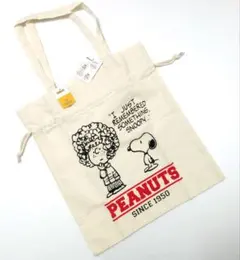 新品 バッグ トートバッグ スヌーピー 帆布 2WAY 巾着袋 タグ付き