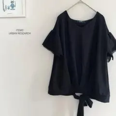 ITEMS URBAN RESEARCHバックスリットリボンジョーゼットブラウスのサムネイル