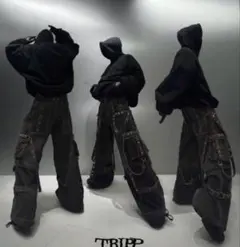 tripp nyc PRESSING別注 デニムボンテージ 2wayワイドパンツ - メルカリ